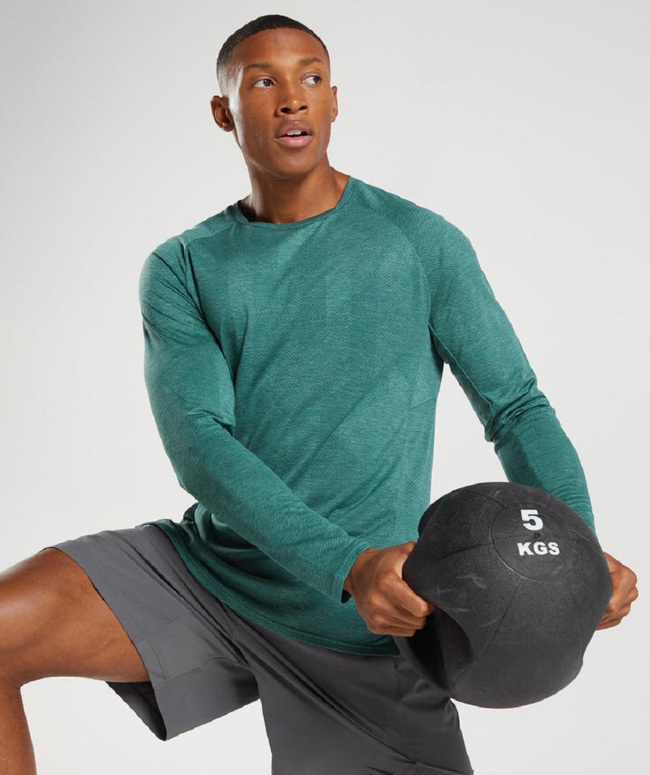 Long Sleeve Gymshark Apex Hombre Verde Verde | CO 3497QMA